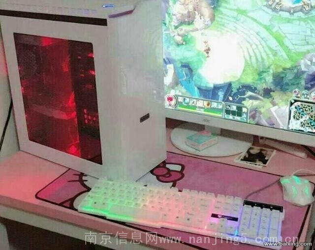 16年无边框超帅27寸白色四核8g游戏独显台式机电