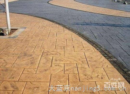 南京压花地坪价格实惠,压模路面选拓彩公司,材料批发